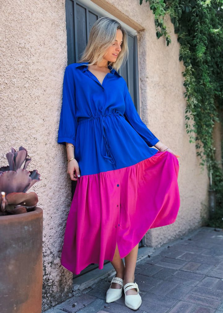 Camisero Pilar  | Bicolor- Azul y fucsia