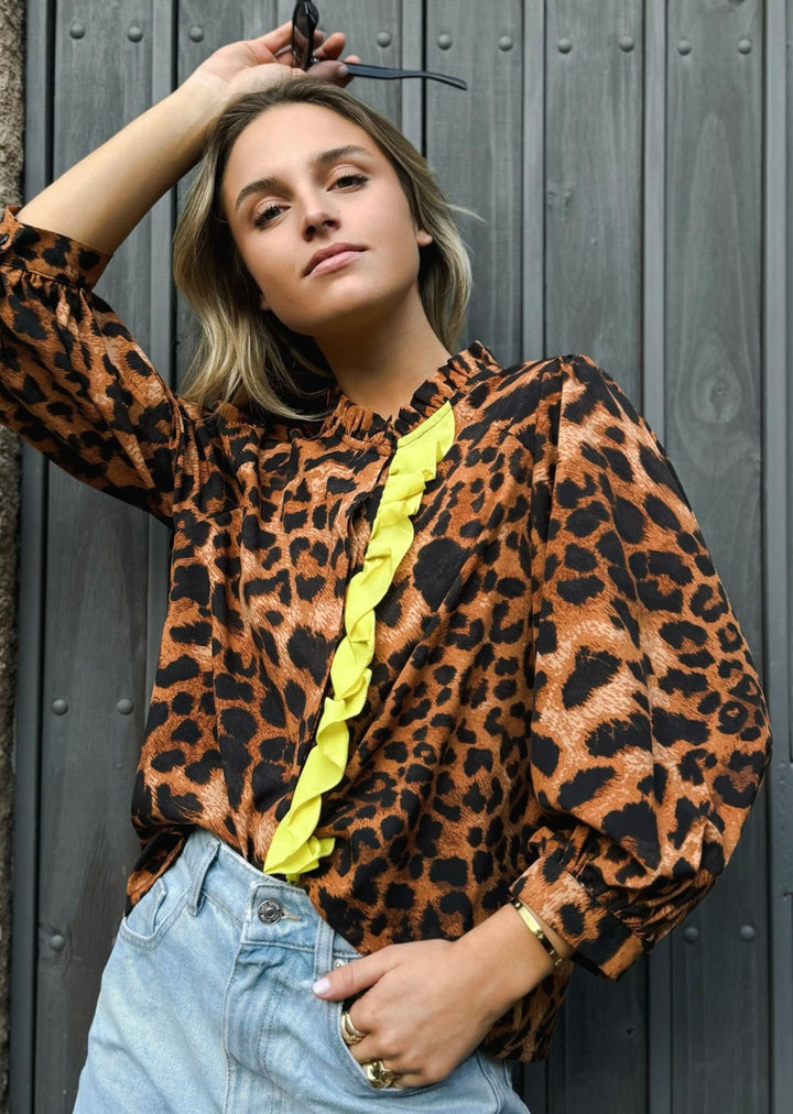 Blusa Antonia | Leopardo Café , Amarillo